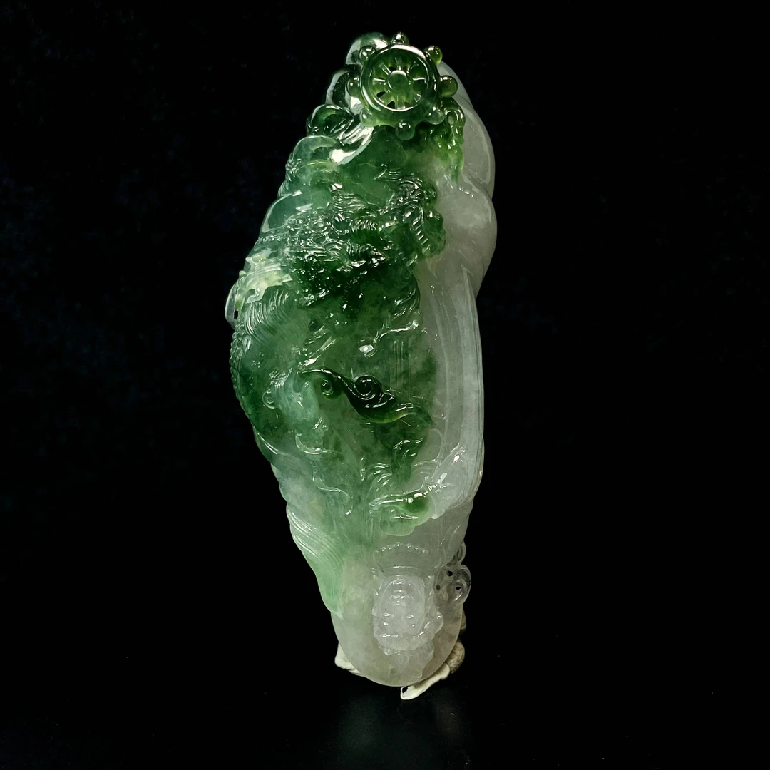 RX30天然缅甸A货翡翠随形御龙观音吊坠/071413/北京中保拍卖