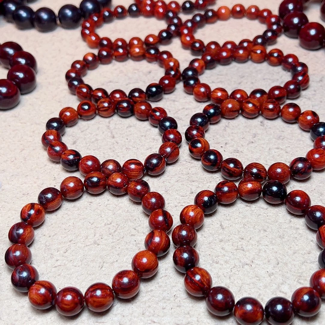 小叶紫檀手串/手链1.2琴料火焰纹圆珠