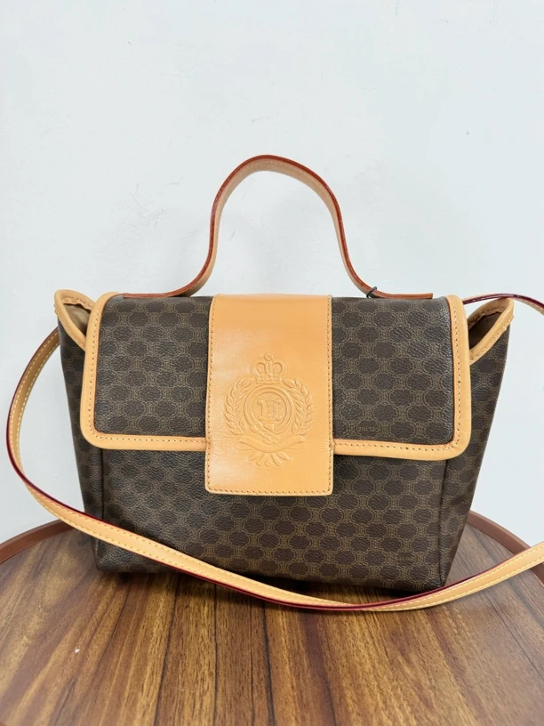 95新 Celine/思琳 老花波士顿手提包 斜挎包