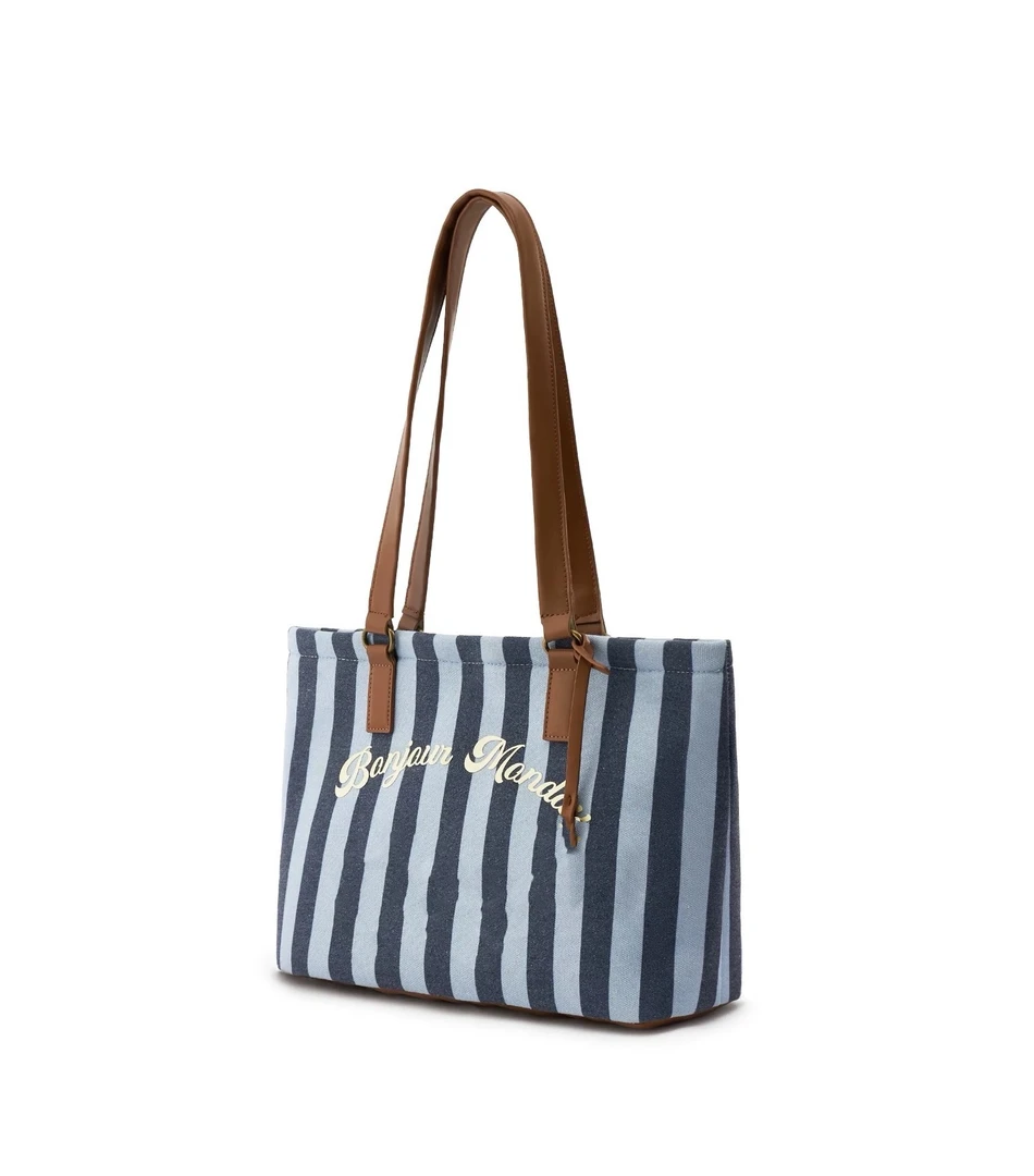 2502 蓝条纹2025新款时尚轻奢单肩斜跨手拿包