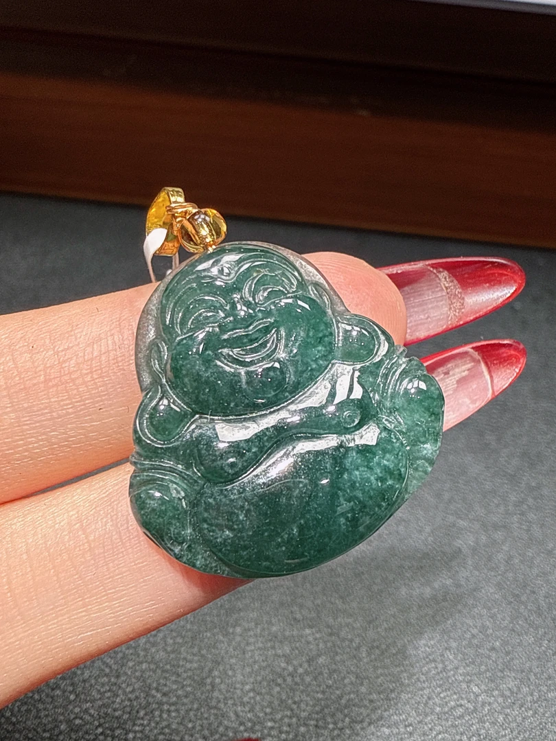 翡翠A货精品佛公吊坠GS-20021