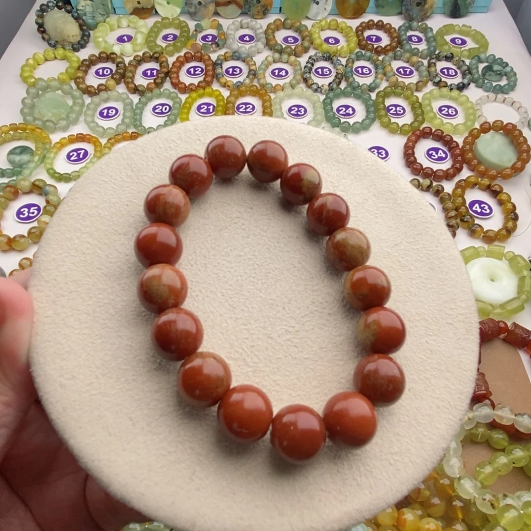 嘻****蛇纹石玉未镶嵌手串