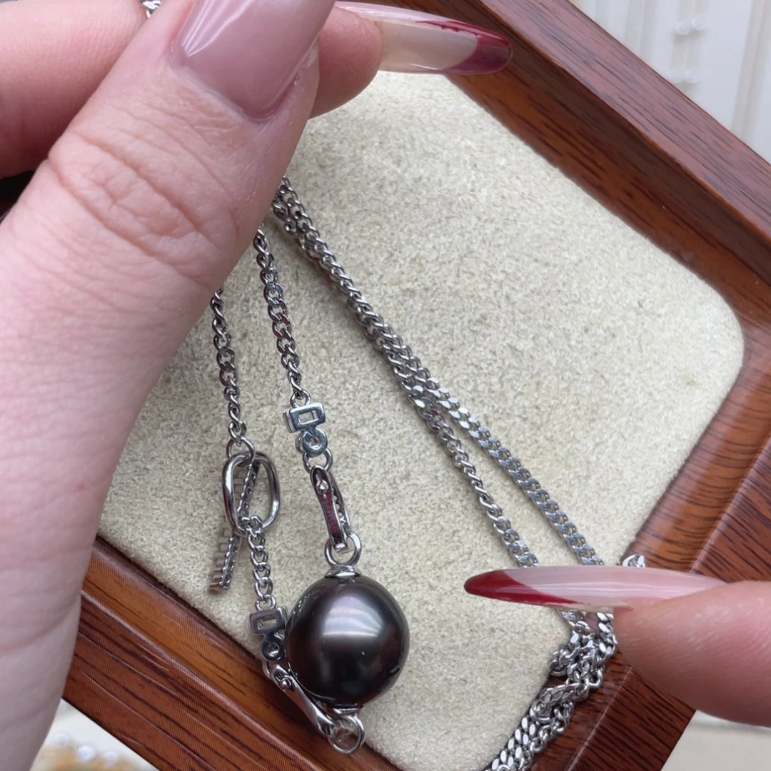 颈饰银S925镶嵌海水珍珠F61