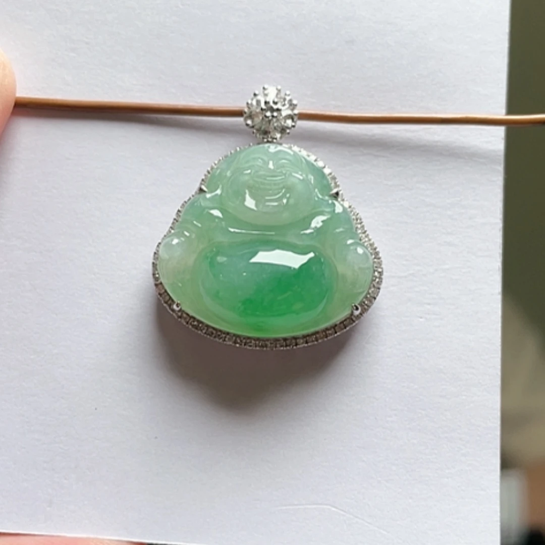 【闪购商品】吊坠(不含链)18K金镶嵌翡翠