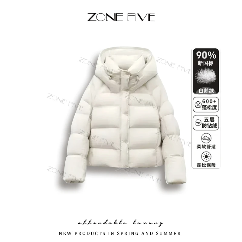 【zonefive】【真90鹅绒】 puff云感泡芙款短款连帽羽绒服