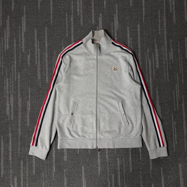 95新 MONCLER 三色饰带纯棉拉链外套卫衣/XXL码