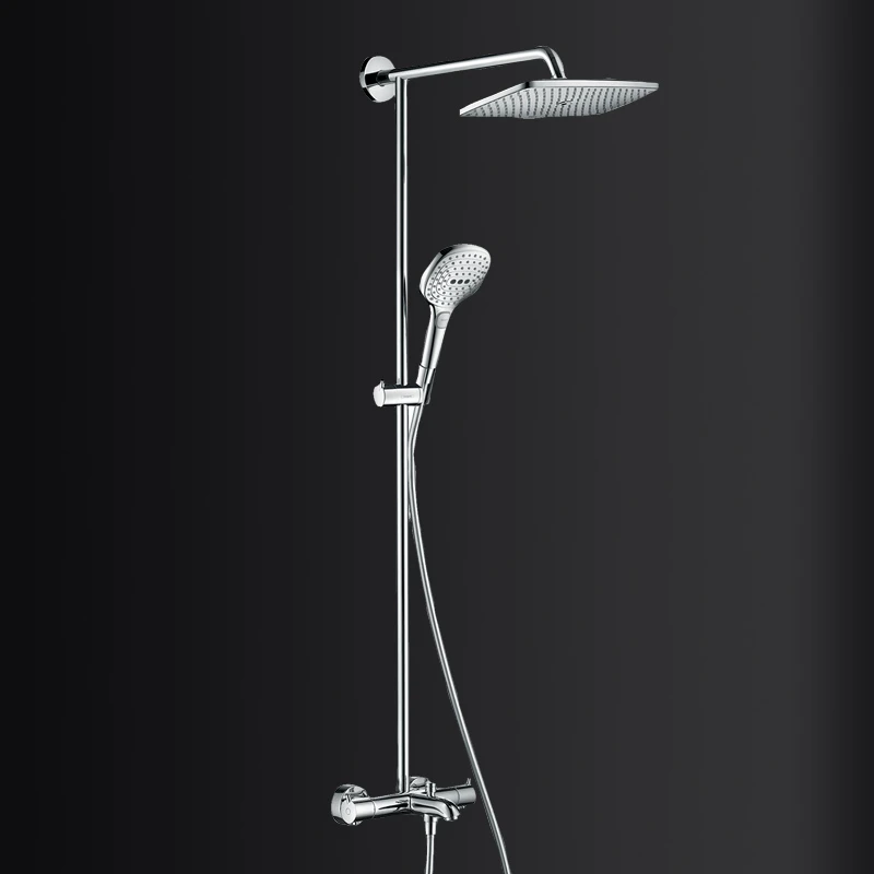 汉斯格雅双飞雨智能恒温花洒淋浴龙头240方形顶喷全套26777