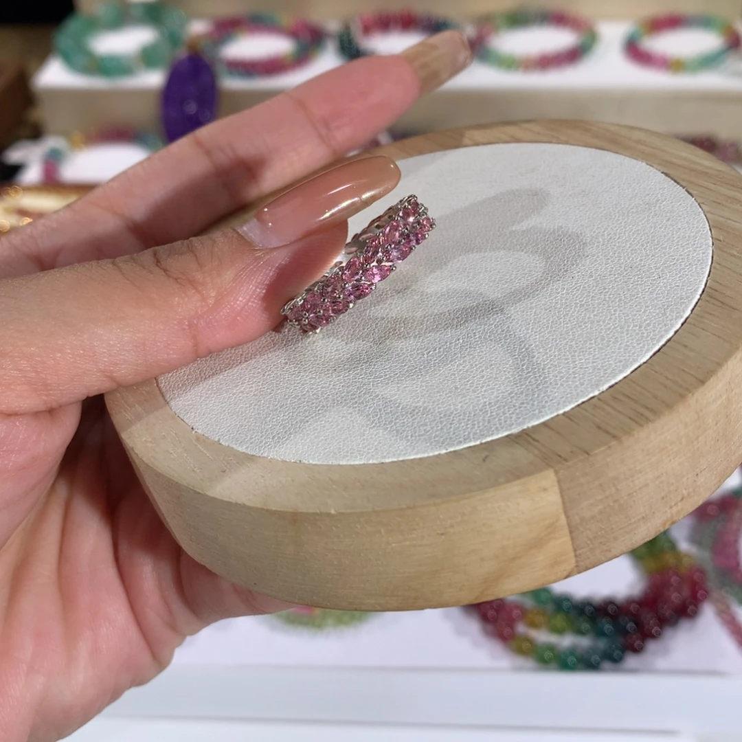 银S925镶嵌手串手链碧玺