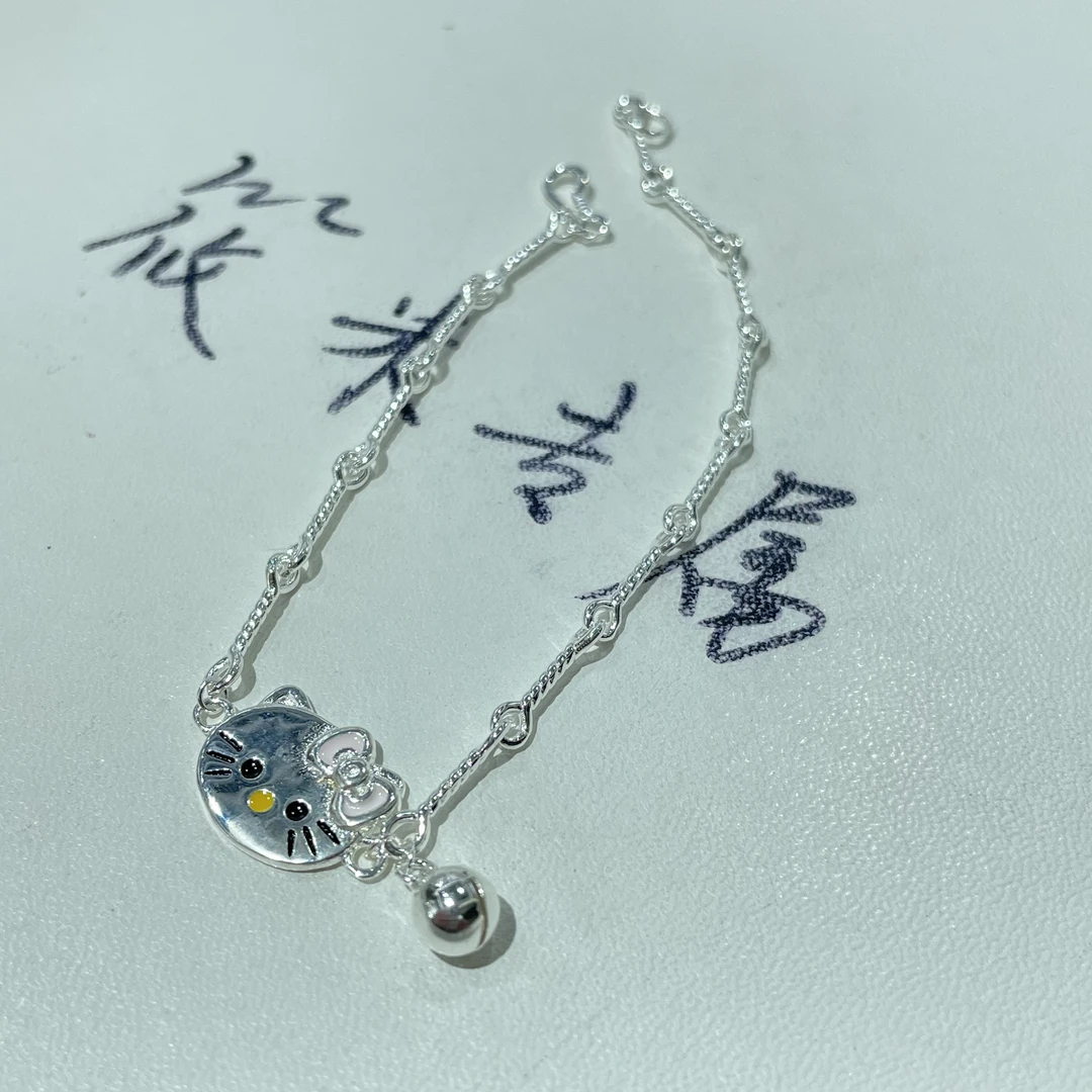 925银手链 银色kt猫铃铛925银手链d641 Md