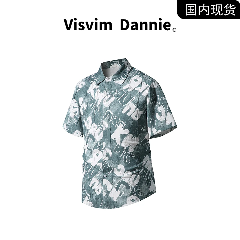 【品牌现货撤柜清仓】VISVIM DANNIE夏季薄款印花休闲短袖衬衫男