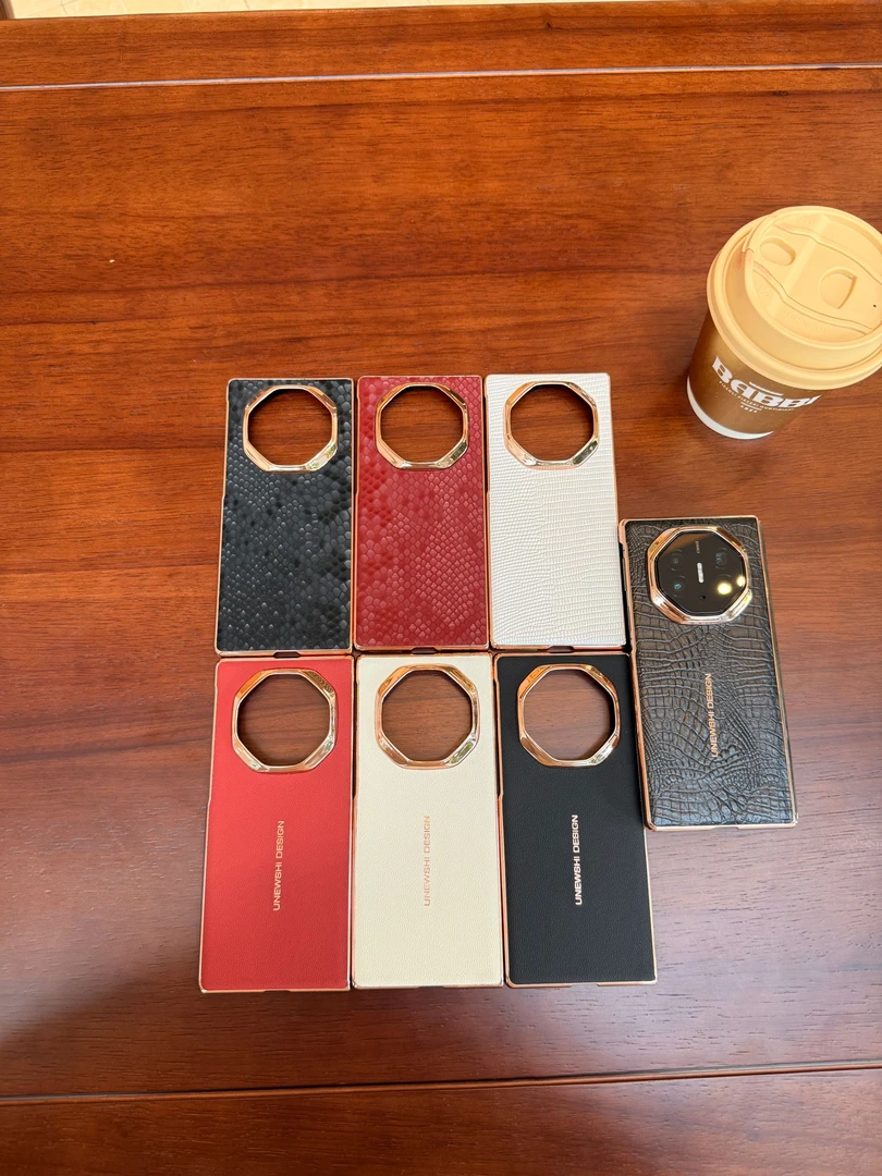 适用于华为MateXT/XTs三折叠纯皮电镀蜥蜴纹折叠手机壳纯皮单后壳