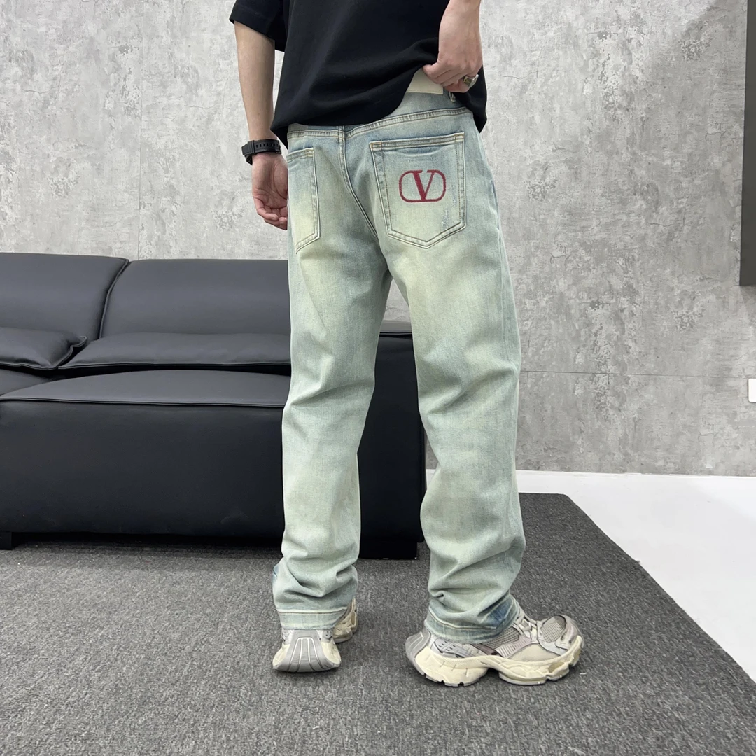 迪诺库克斯黄泥染牛仔裤男士百搭宽松高级感做旧休闲裤直筒长裤