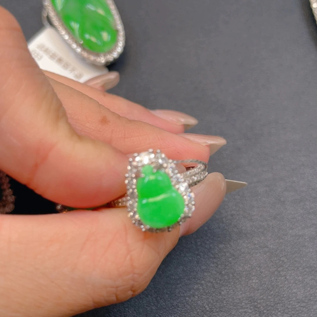 翡翠戒指银S925镶嵌