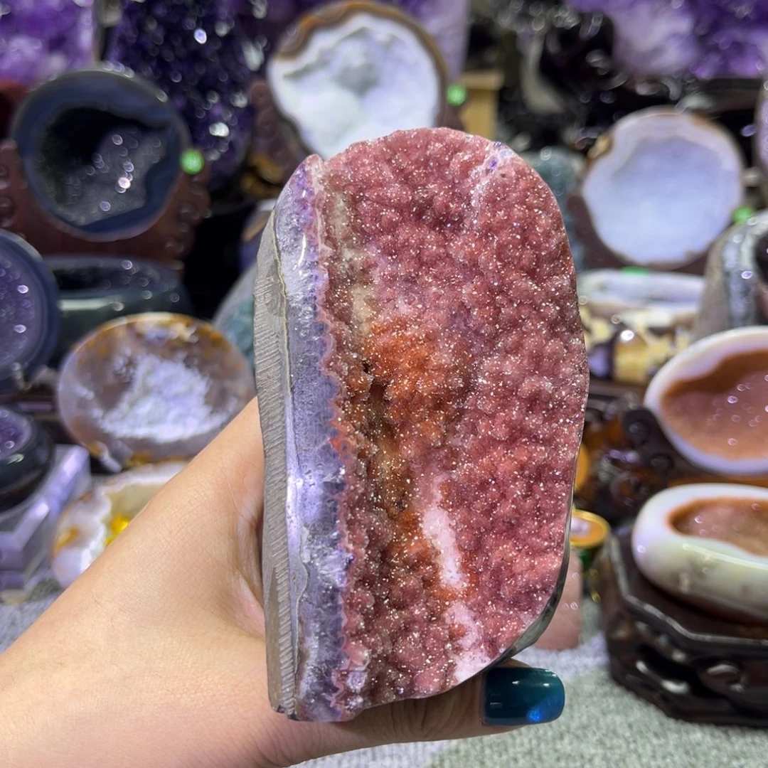 摆件未镶嵌紫晶玫红色晶镇