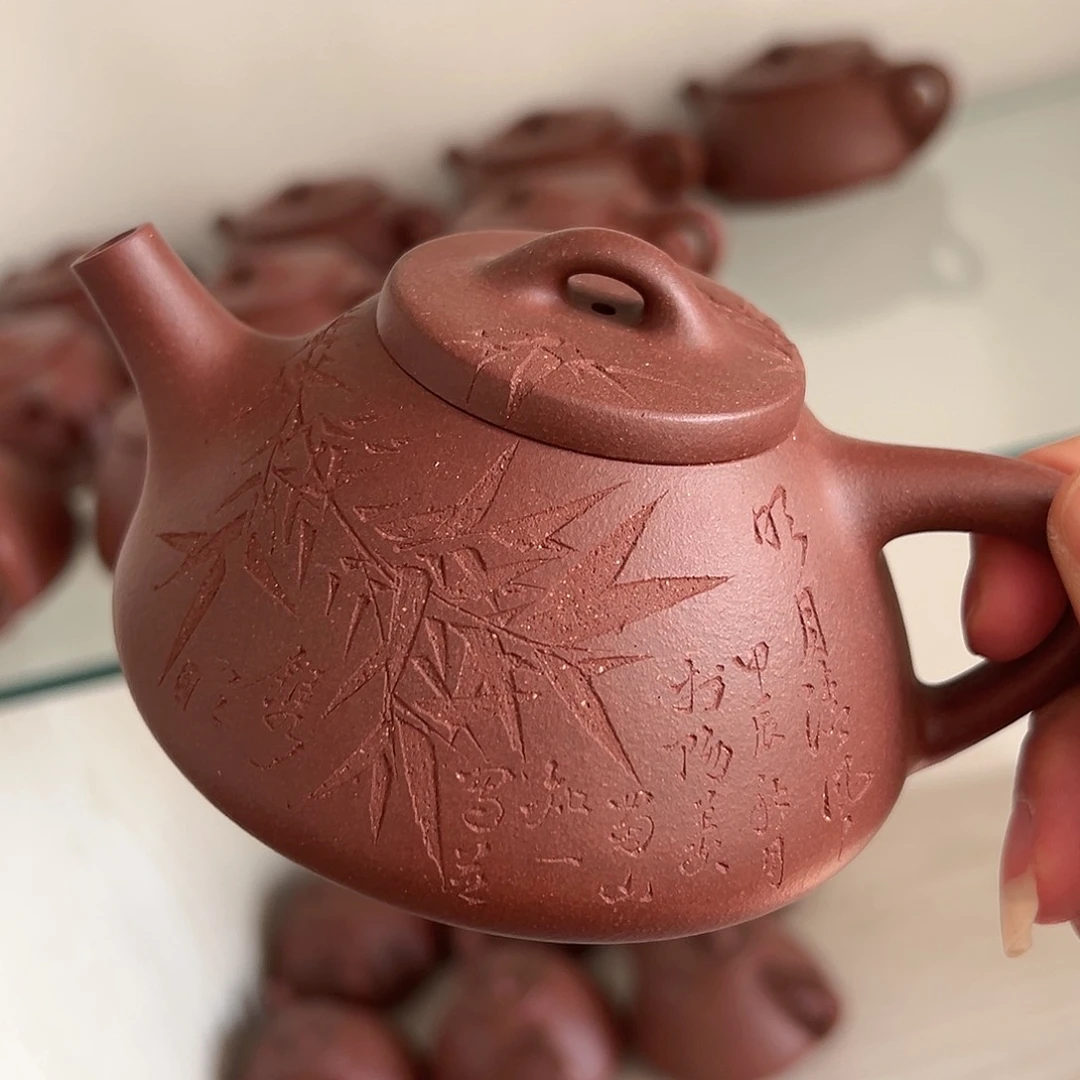 紫砂茶壶黄龙山原矿紫砂底槽青225