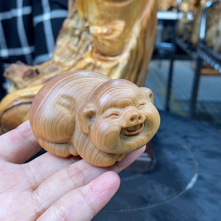 柏木（崖柏）手把件猪