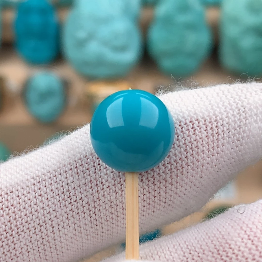 绿松石配饰未镶嵌圆珠卡11.5