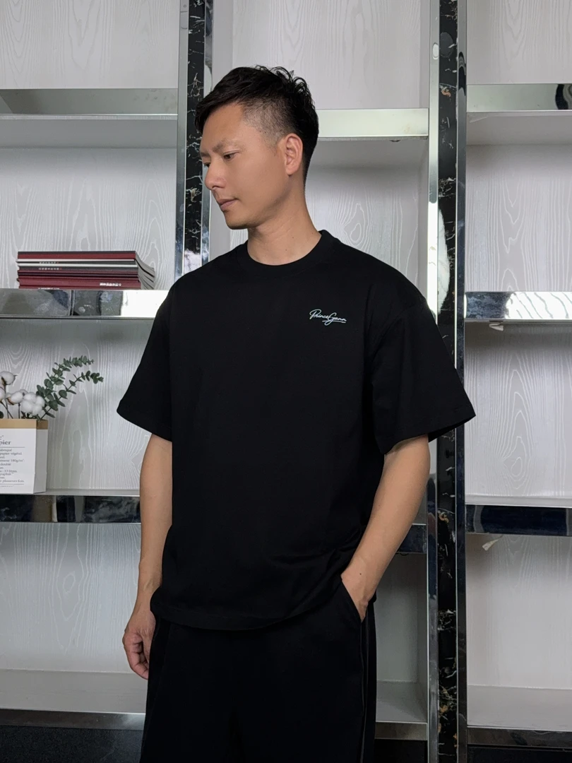 260克新疆长绒棉7A级抗菌圆领短袖T恤男款情侣款宽松版经典夏轻奢