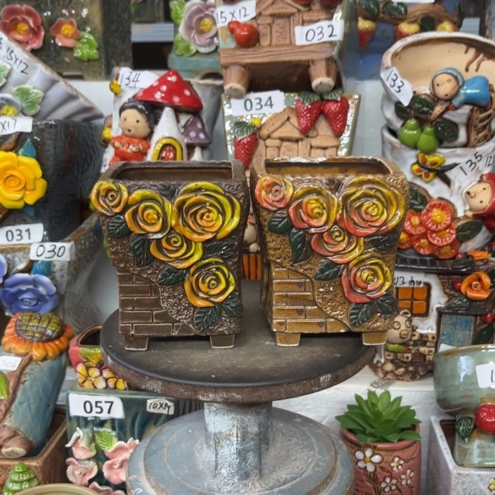 紫砂花盆粗陶材质多肉花盆