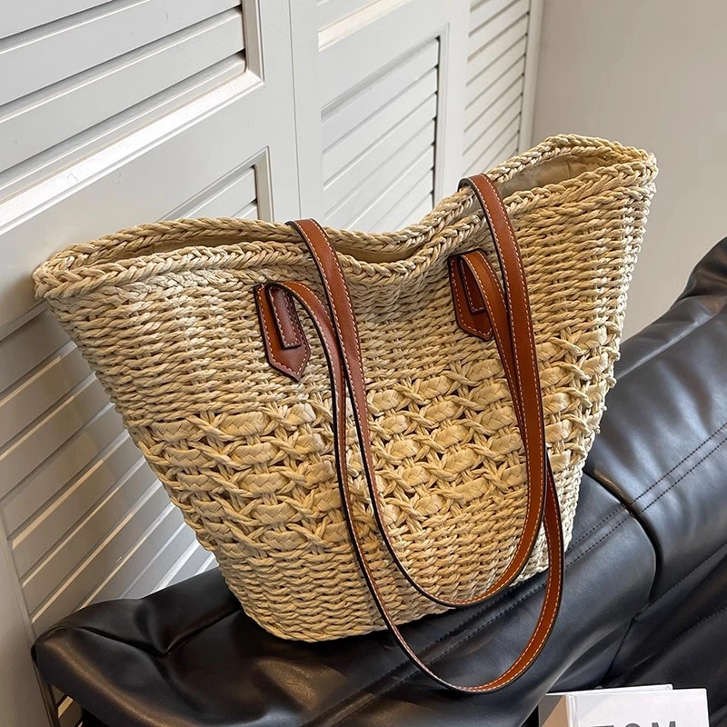 编织草编包包女大容量2025新款度假百搭单肩菜篮子手提海边沙滩包