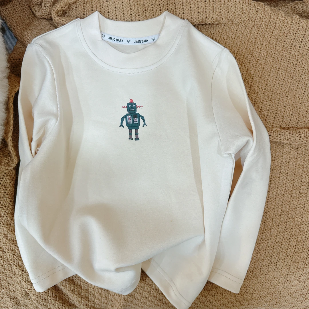 【JMJQ 201331】秋冬季韩版中小童单层加厚保暖贴身印花长袖打底衫