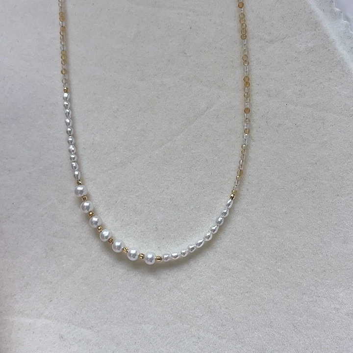 银S925镶嵌淡水珍珠颈饰