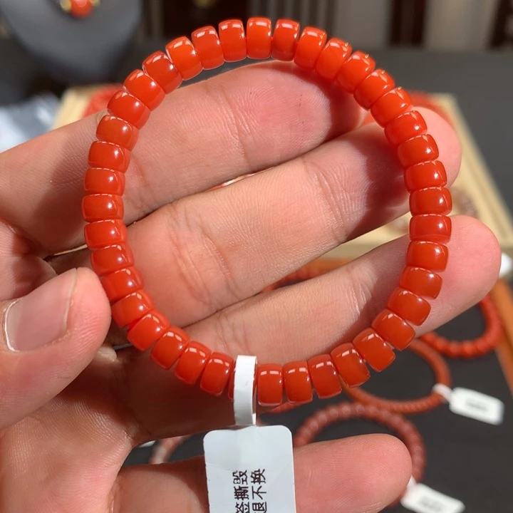 未镶嵌单圈南红玛瑙7mm➕官坡锦红
