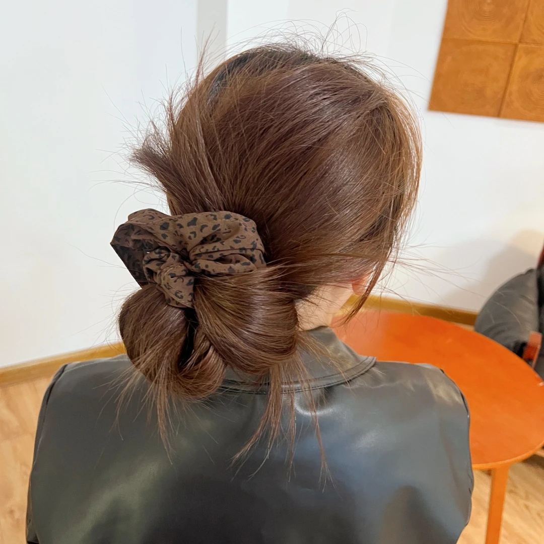 徐晓晓韩系复古豹纹大肠发圈女2025新款扎头发绳耐用马尾头绳发饰