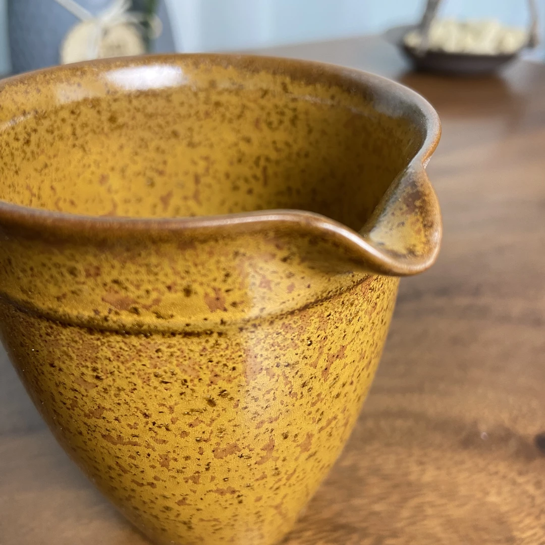 【拿放斋】圆口公道杯.1458.悦窑黄金釉复古公道杯分茶器茶道