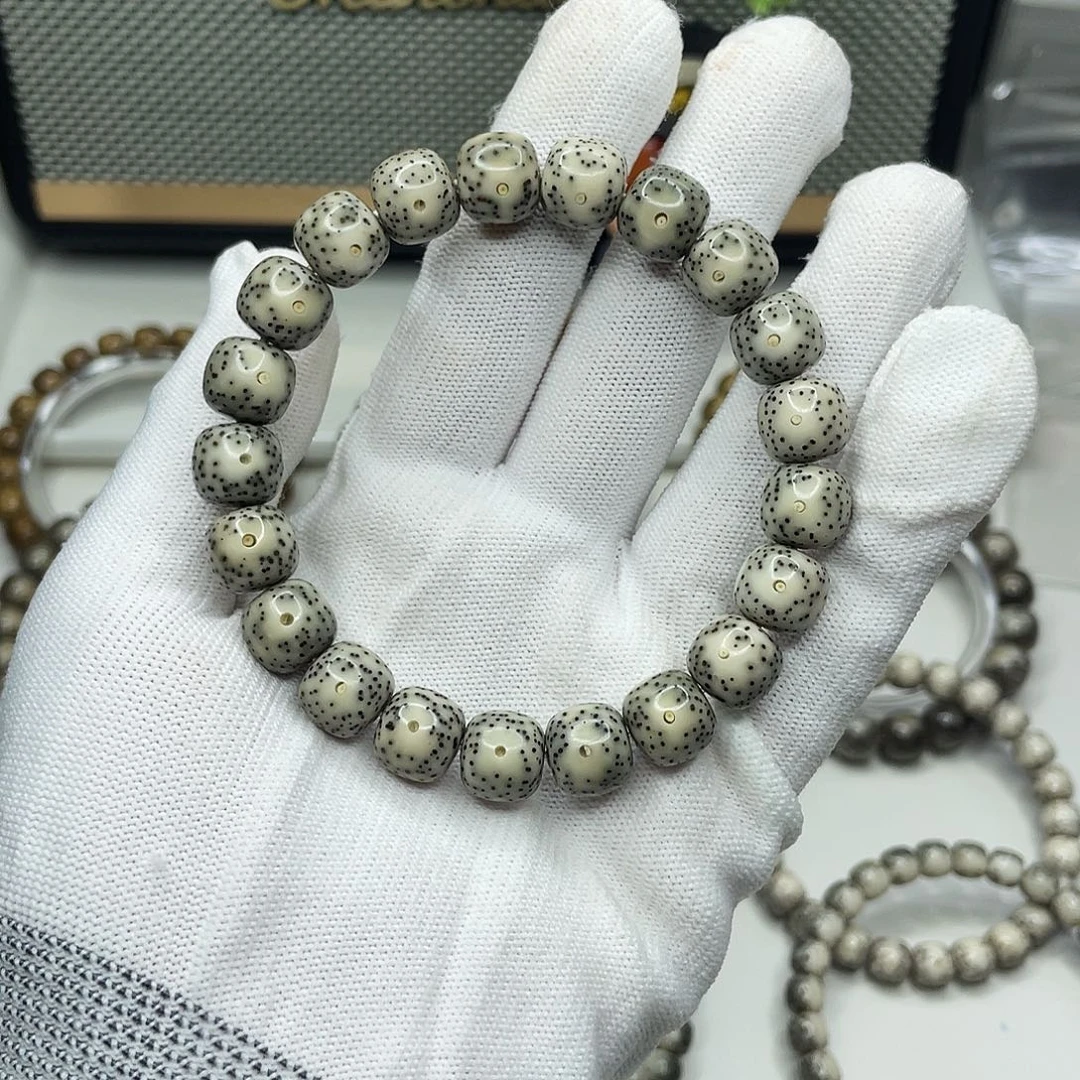 只***强星月菩提手串11mm青花双留白