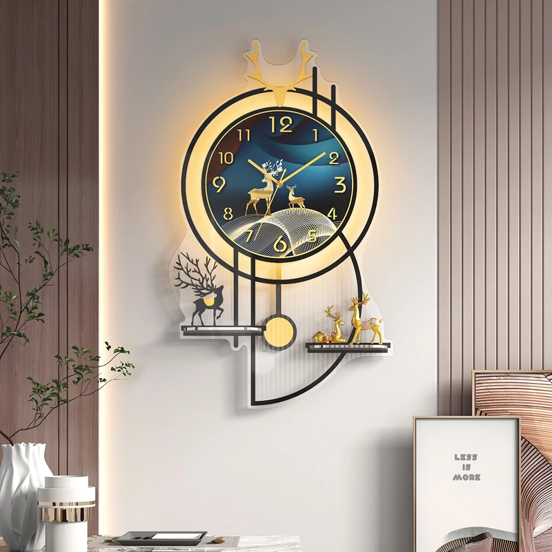 网红客厅布置挂钟2025新款现代简约大气钟表家用时尚装饰挂墙时钟