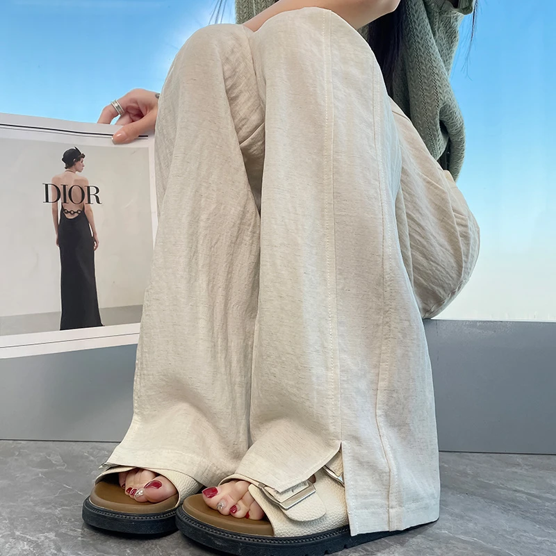 冰丝速干阔腿裤女2025新款夏季薄款山本裤高腰显瘦休闲凉凉裤直筒