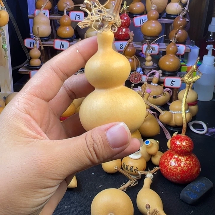 木天然葫芦八宝手把件