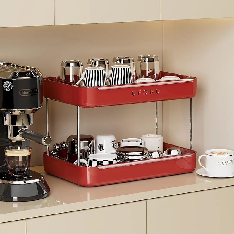 酒杯咖啡杯收纳架桌面水杯茶杯置物架咖啡机旁杯子沥水架子放置架