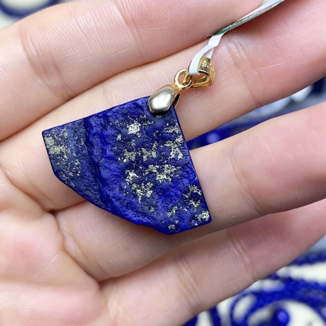 安***娜银S925镀金镶嵌青金石颈饰