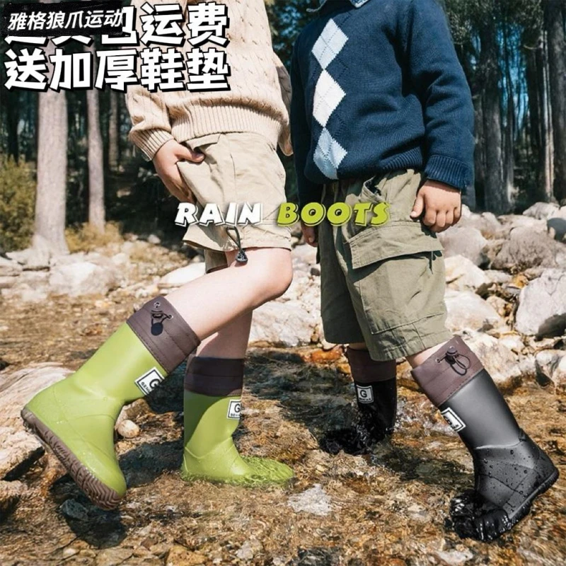 儿童雨靴2025男童女童宝宝雨鞋防水防滑小孩水鞋轻便可折叠小学生