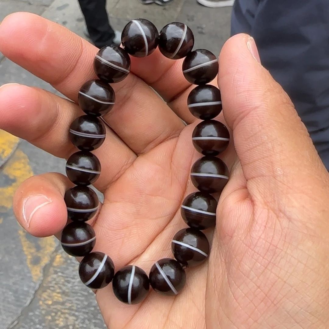 藏系酒红药师手链1.2