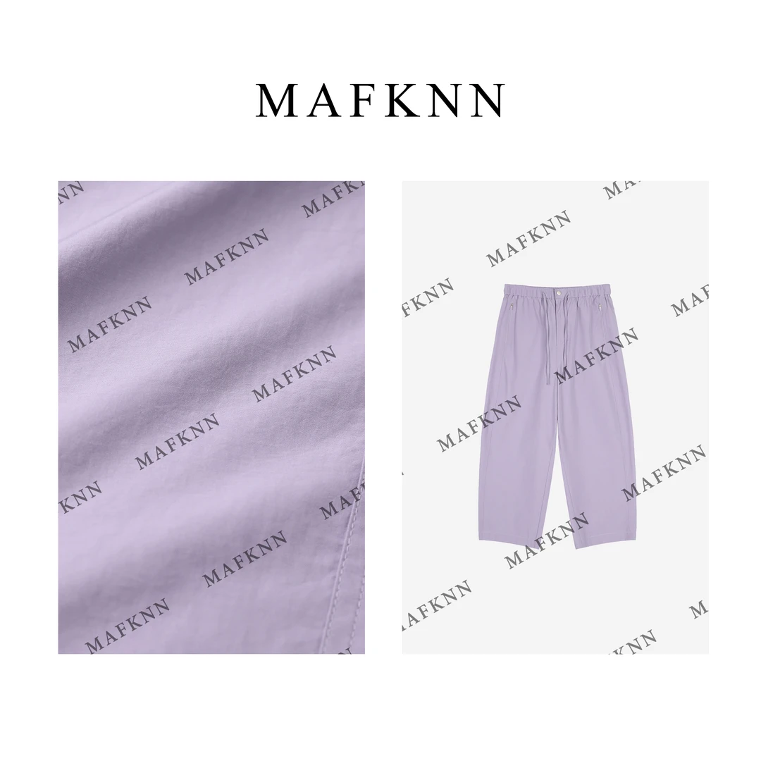 MAFKNN/玛肯时尚休闲简约百搭舒适系带松紧腰休闲裤云朵裤MK12679