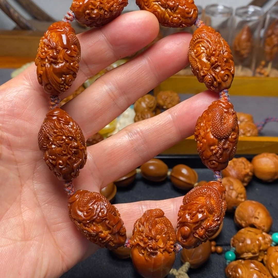 橄榄核手串/手链回血2.0孤品包浆九龙橄榄核手串