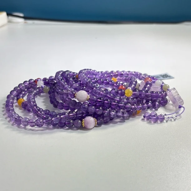 【书记甄选】原创天然紫水晶三圈手链 多样性发一 约6mm 3378CC