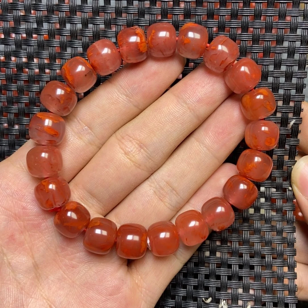 文***玩南红玛瑙未镶嵌手链11mm