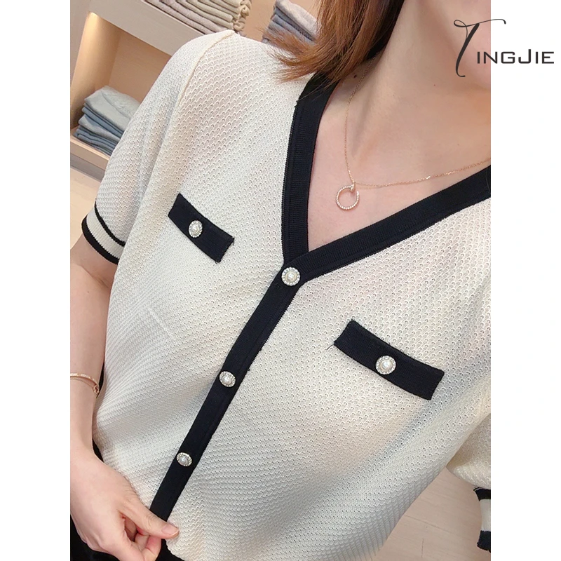 B2585短袖上衣针织毛衣上衣女