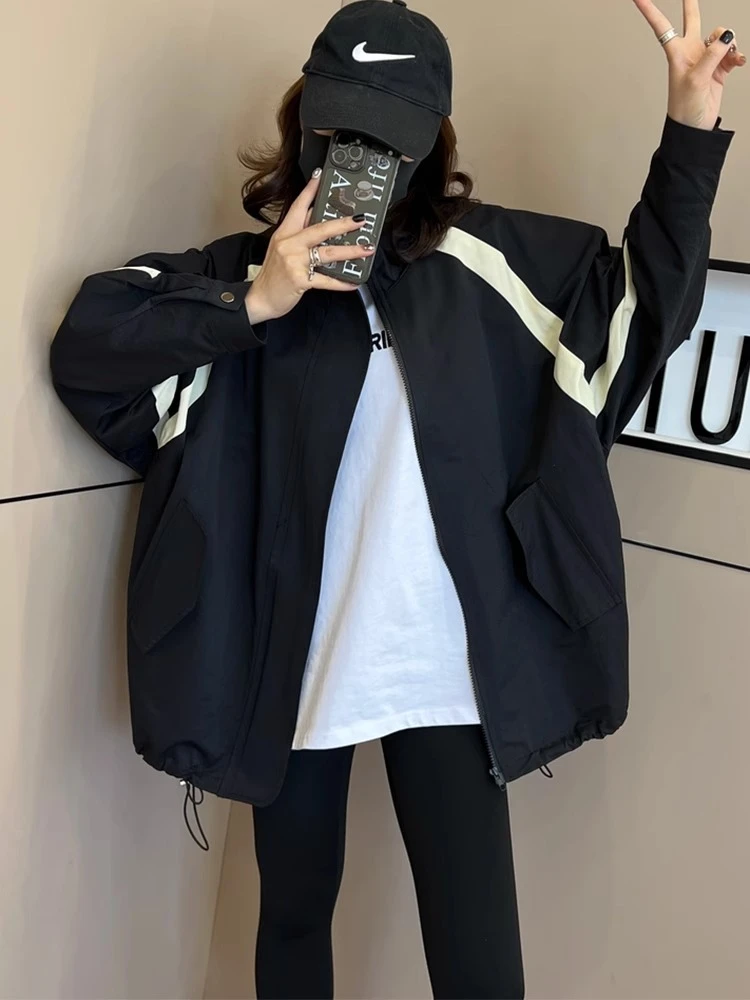 冲锋衣外套女春秋新款2025爆款韩系宽松休闲百搭小个子棒球服上衣