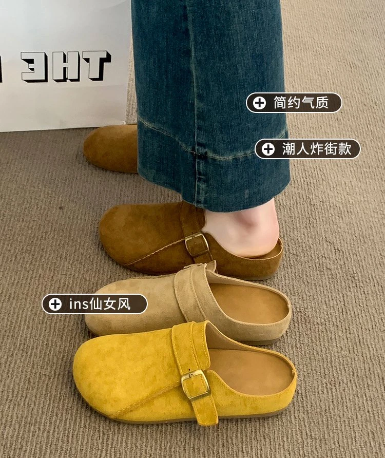 内增高厚底包头半女2025夏季时尚懒人凉女鞋夏季配裙子的拖鞋推荐