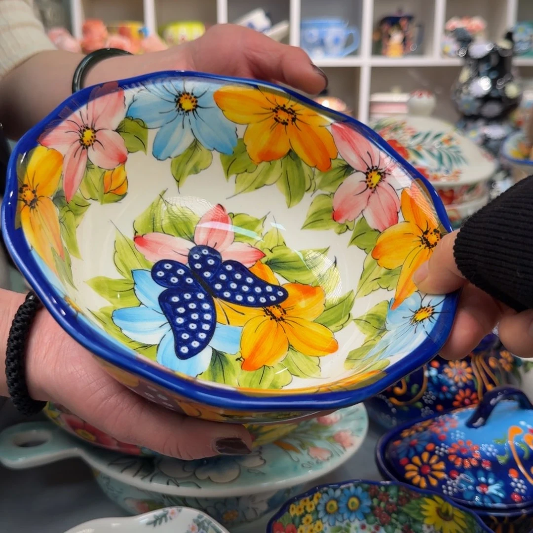 瓷7.5英寸蝴蝶面碗一只