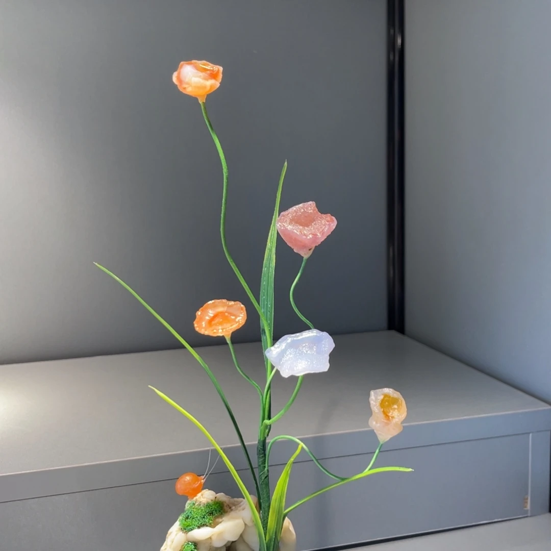 ꪋ***࿐石材阿拉善花花摆件