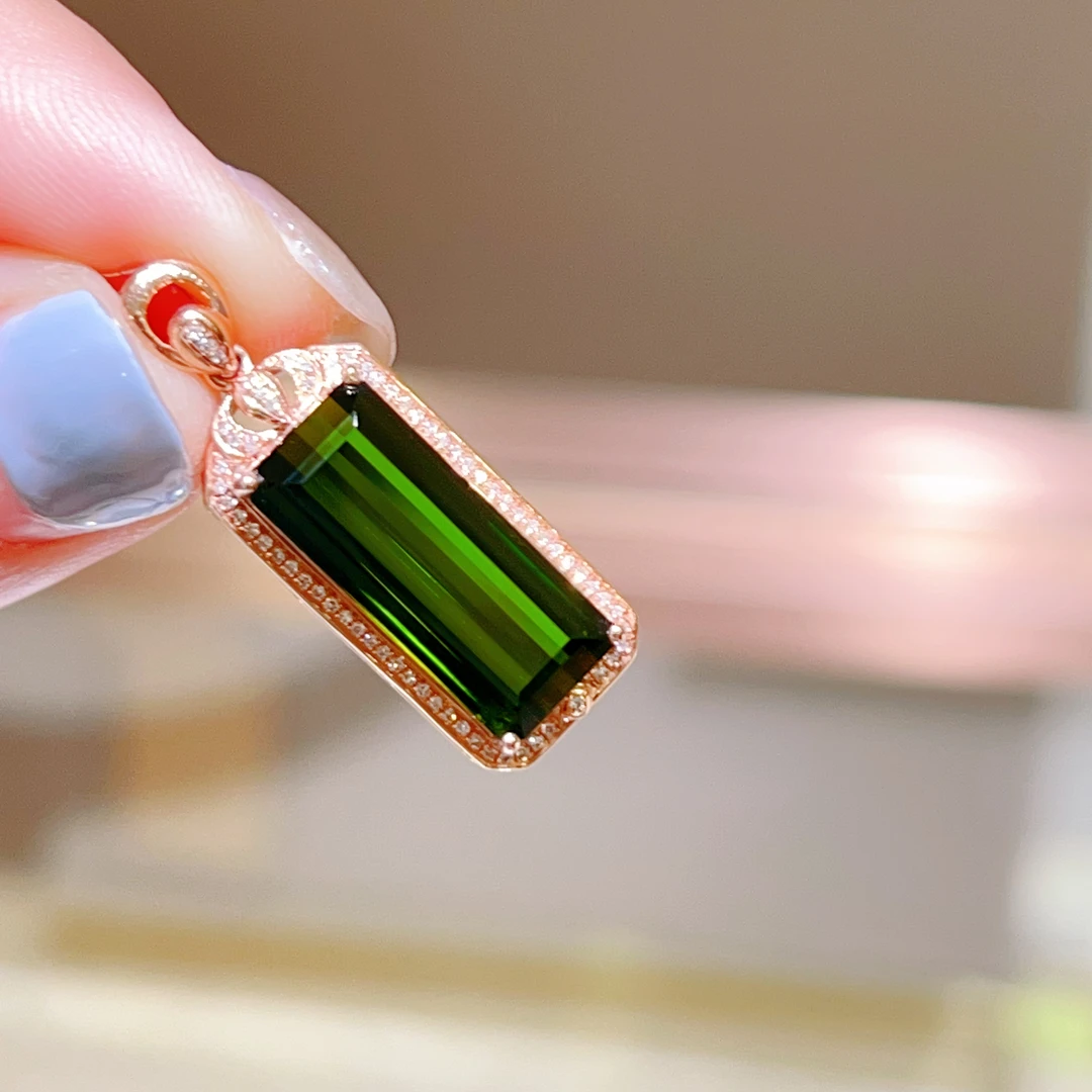 8.53ct 18k玫瑰金碧玺吊坠 6350