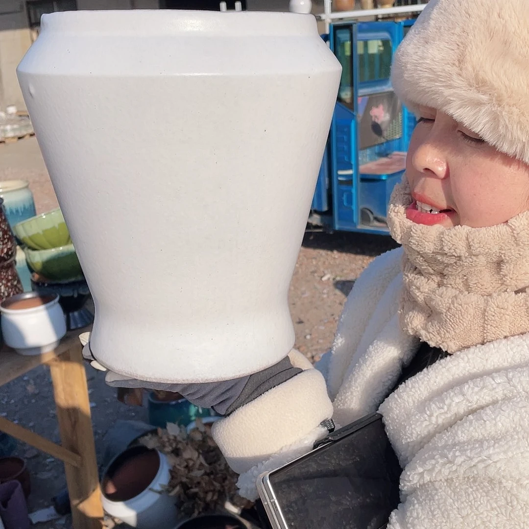 红陶王嫂花盆0129-送白大收口