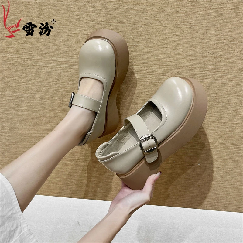 皮鞋单鞋百搭厚底春秋夏季春季复古英伦风日系法式学院风玛丽珍鞋