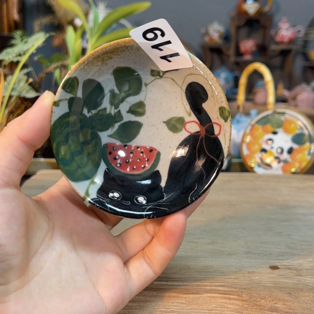 壶素浅陶瓷手工手绘